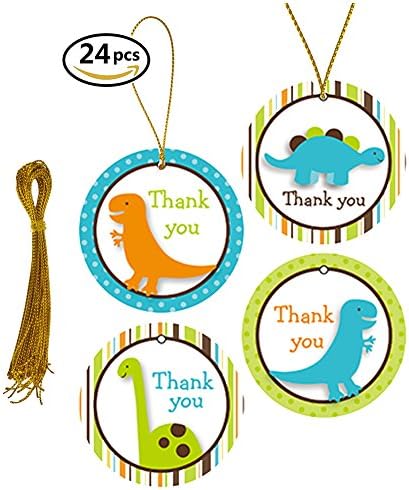 24pcs Thank You Tags, Animals Gift Tags with String Baby Shower Birthday Wedding Party Thank you for Celebrating with us Tags
