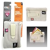 RFID Clip On Stash Pouch Wallet Travel Safe Security Id Holder Lewis N Clark Tan