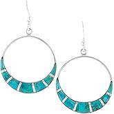 Turquoise Earrings in 925 Sterling Silver & Genuine Gemstones (Choose Color)