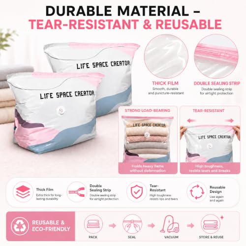 4Pcs No Pump Vacuum Storage Bags, Large Better Life Space Bags Cube photo 12