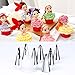Piping Tips, MCIRCO 7-piece Cake Decorating Tips Icing Tips Ruffle Tips Macaron Cupcake Frosting Kits for Teens with One Coupler and One Pastry Cream Piping Bag Icing Bag
