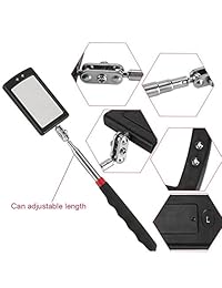 (Rojo), iluminado espejo de inspección telescópico, con luz LED flexible Inspección Espejo giratorio de 360