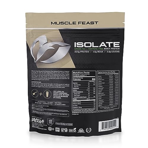 Muscle Feast Grass-Fed Whey Protein Isolate, All Natural Hormone Free ...