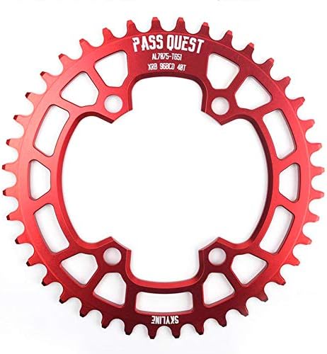 Beautylady 34T 36T 38T 40T 42T 44T 46T 48T Chainring 96 BCD Narrow Wide Chainring with Four Bolts for Most Bicycle