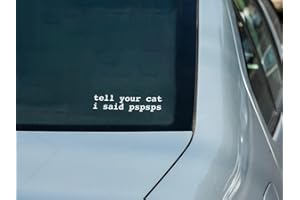 D STICKY COMPANY Tell Your Cat I Said Pspsps Car Vinyl Decal Window Bumper Sticker, 6x2 Inches, Durable White Design for Cars, Laptops, and Smooth Surfaces