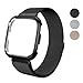 SWEES Bands with Protective Bumper Case Compatibe Fitbit Versa Smart Watch, Stainless Steel Metal Magnetic Replacement Band Women Men Small Large, Black, Silver