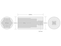 TEKTON 1/2 Inch Drive x 25 mm Deep 6-Point Impact