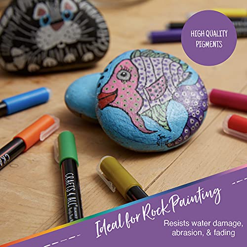 Crafts 4 All Acrylic Paint Markers Set 12, Broad Tip Tip Acrylic