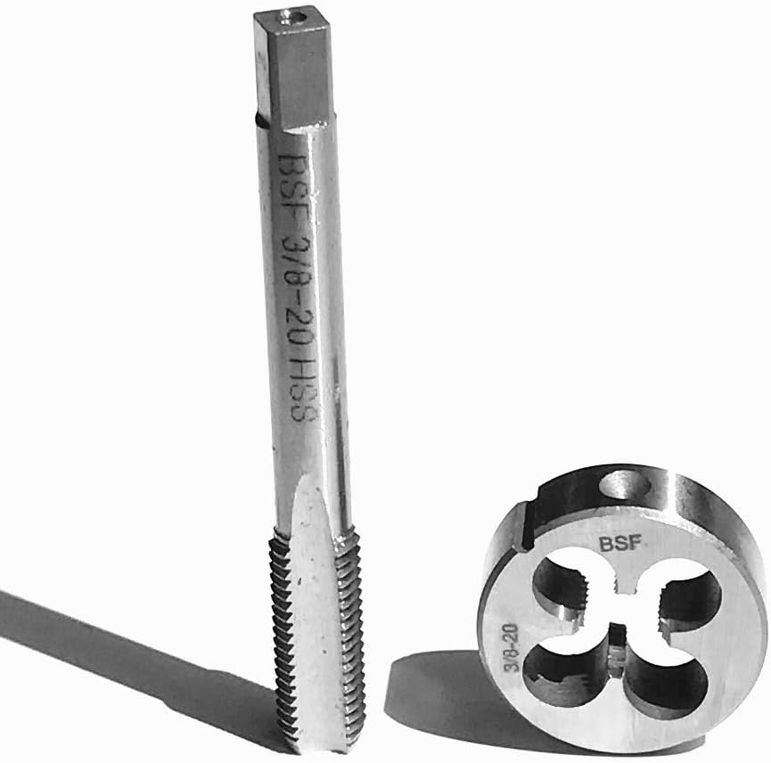 Haloogoods, 2Pcs/Set Of HSS Made BSF 3/8"-20 HSS Machinetaps Right Hand Tap And Die
