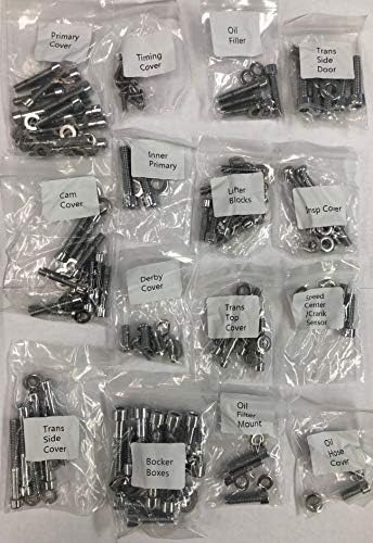 One Pack Alloy Steel High Strength Alloy Chrome Engine &Transmission Bolt Kit Set Fit Harley Davidson Touring Ultra Electra Glide Road Glide Road King Street Glide Dyna Softail 1999-2017