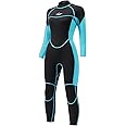 AICARSHI Womens Full Body Wetsuit 3mm - Neoprene Diving Suits Front Zip Dive Skin for Diving Snorkeling Surfing Swimming