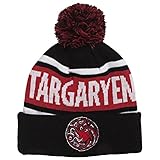 Game Of Thrones Targaryen House Embroidered Patch Pom Beanie Hat