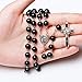 TALISMAN4U Black Glass Rosary Beads CATHOLIC NECKLACE for Men Saint Benedict Medal & Cross Crucifix in Gift Box