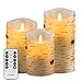 Vinkor Flameless Candles Flickering Candles Birch Bark Set of 4 5