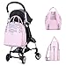 mommore Fully Opened Baby Diaper Bag Pink Travel Backpack with Portable Insulated Bag for Pregnant Wife