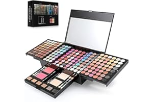 HOTROSE 194 Colors Cosmetic Make up Palette Set Kit with Eyeshadow Blusher Eyebrow Powder Face Concealer,All-in-One High Pigment Powder Pallet Kit with Mirror, Applicators