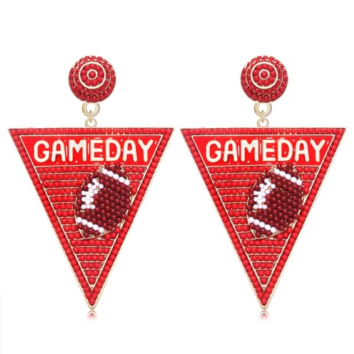 Game Day Earrings for Women Beaded Dangle Earrings Football Hand… at Amazon