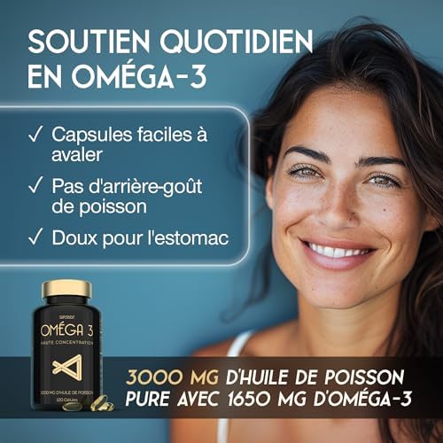 Oméga 3 Huile de Poissons Sauvages - 3000mg Triple Concentration