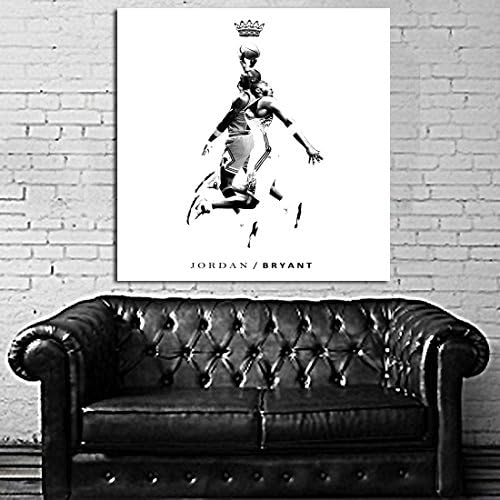 #11 Poster Canvas Kobe Bryant Michael Jordan 36x36 inch (90x90 cm) Canvas & Stretcher Bars Frame