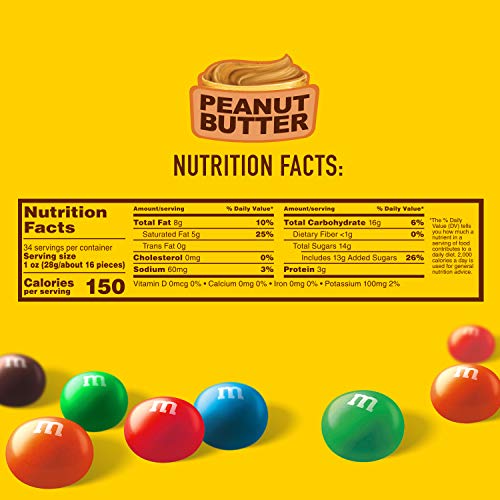 M&M'S Peanut Butter Chocolate Candy Party Size 34-Ounce Bag