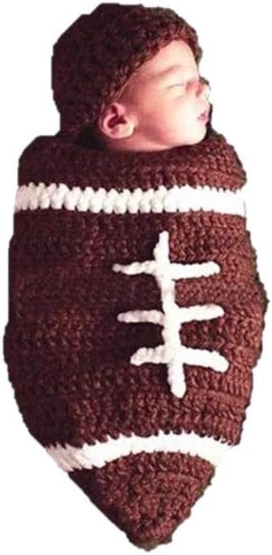 Dtailz newborn photography props baby photoshoot outfits girl boy funny costume knitted chrochet (football)