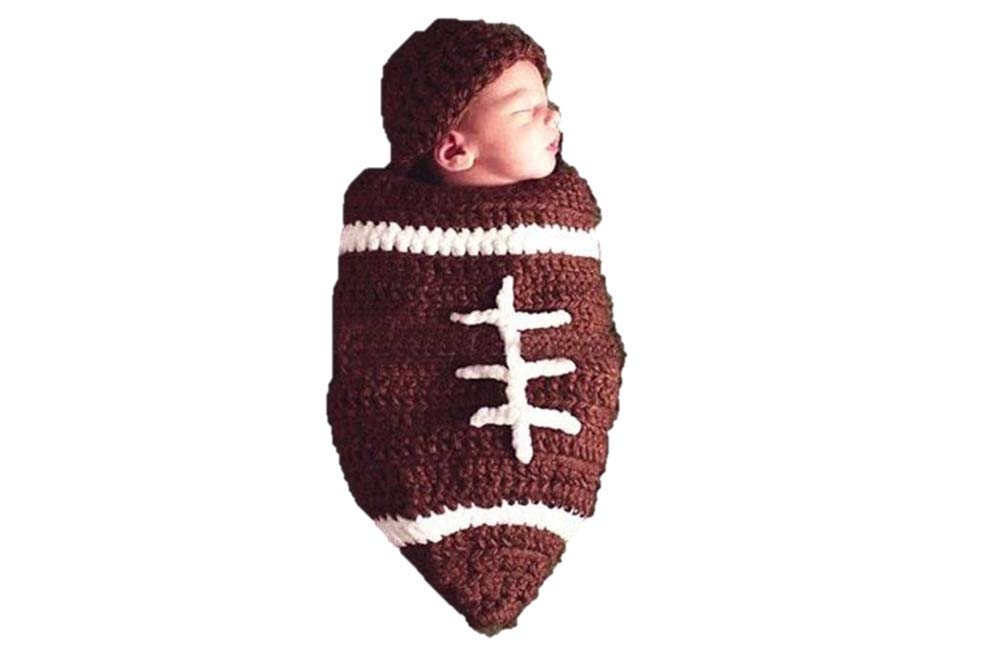 Dtailz newborn photography props baby photoshoot outfits girl boy funny costume knitted chrochet (football)