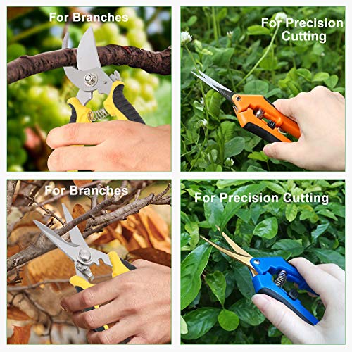 image for GROWNEER 4 Packs Pruning Shears Gardening Shear with Straight and Curv