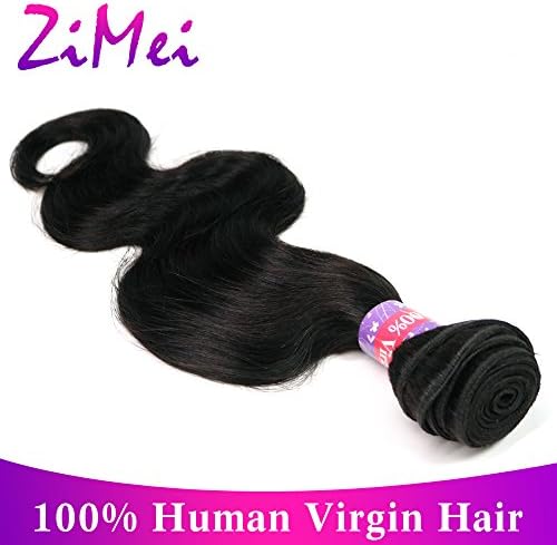 ZiMei 7A 1 Pcs Hair Extensions Brazilian Virgin Human Hair Bundles Wefts Body Wave Natural Color 12"