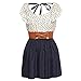 Zeagoo Women's Fashion High Waist Casual Dots Short Dress with Belt