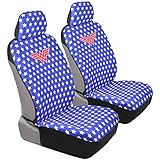 Wonder Woman Car Seat Covers - Red White & Blue w/Stars - Modern Retro Comfortable Polyester 2 Covers for Front Seat - DC Comics