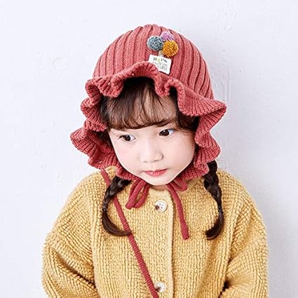 Amazon Co Jp 子供の帽子 子供フリルボール野生の漁師帽子バケットの帽子は ストラップの周りのキャップ 48 52センチメートルカラー レッド 帽子 ホーム キッチン