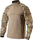 CQR CQ-TOS201-MTN_X-Large Men's Combat Shirt Tactical 1/4 Zip Assault Military Top Camo EDC TOS201