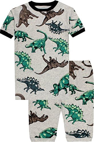 CoralBee Boys Dinosaurs Pajamas Summer Children Cartoon Clothes Kids 2 Pieces Short Set Size 6 Years