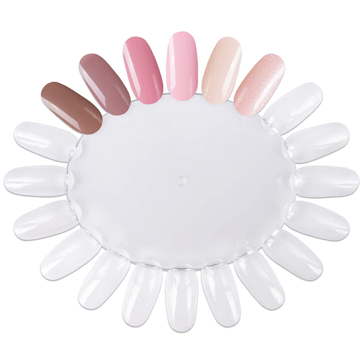 Photo 1 of 20Pcs False Nail Swatches Wheels Nail Wheel Art Plastic Nail Polish Display Wheel for Manicure Swatches for Nail Polish Color Show Nail (Clear 20 Tips)