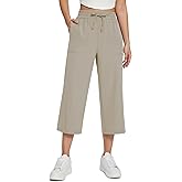 baleaf Women's Capri Pants Wide Leg Plus Size UPF50+ Lightweight Quick Dry Pants Casual Loose Sweatpants Hiking Walking