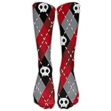 Red And Black Skull Classic Crew Socks Stocking