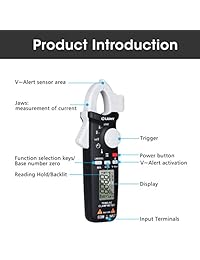 Medidor de abrazadera digital, 6000 contadores LIUMY LM3001 True RMS con abrazadera multimetro, ligero de alta precisión, 600 V CA DC voltímetro amperímetro medidor de amperímetro, NCV temperatura corriente voltaje Hz ciclo de servicio