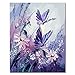 RIHE DIY Oil Painting Paint by Numbers Kits for Adults Kids Beginner - Butterfly with Purple Flower 16 x 20inch with Brushes and Acrylic Pigment (without Frame)