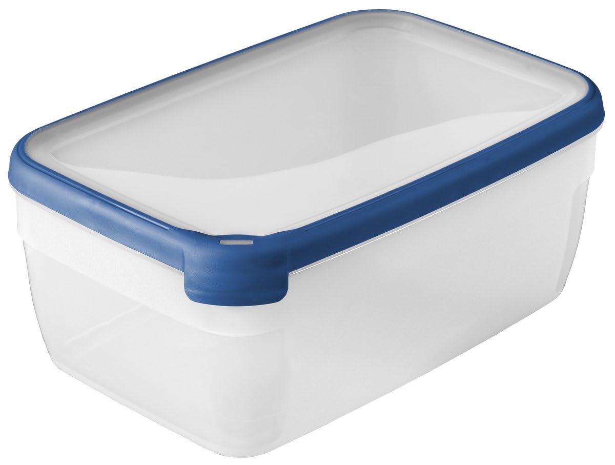 Curver Rectangular Food Container, Transparent/Blue, 5.4 Litre