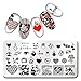 BORN PRETTY 1Pc Rectangle Stamping Plate Love Valentine's Day Pattern Nail Art Plate Harunouta L032