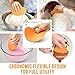 Lxnoap Food Grade Contoured Profile 6.4 x 4 inch, TPE Multipurpose Kitchen Scraper Spatula to Mix Scrape Shape Dough Pastry, Clean Bowl with No Residue, Conforms to Any Mixing Bowl