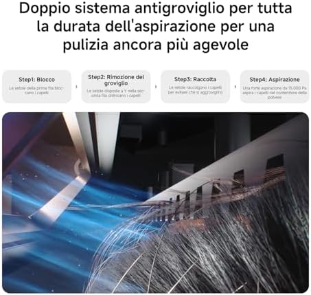 S40 Pro Robot aspirapolvere con lavaggio, 15000Pa, bracci ext. — foto 6 di 8