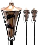 Matney Outdoor Metal Patio Torches - Use for Deck, Patio, Back Yard, Out Door parties, Wedding - Includes Fiberglass Wick and Snuffer Cap (60 Inch, 2 Pack)