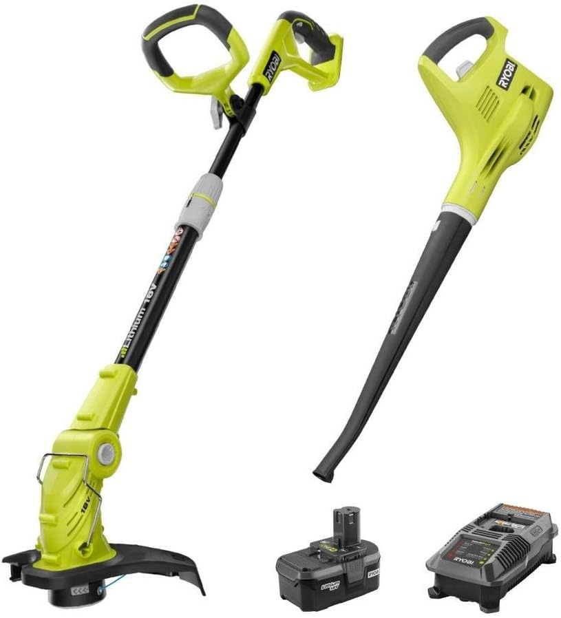 Ryobi P2013 ONE+ 18-Volt Lithium-ion String Trimmer/Edger and Blower/Sweeper Combo Kit