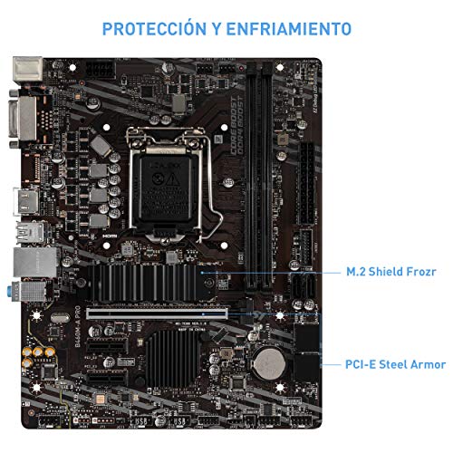 MSI-B460M-A-PRO-Placa-Base-Pro-Series-10th-Gen-Intel-Core-LGA-1200-Socket-DDR4-USB-32-Gen-1-Gigabit-LAN-DVI-DHDMI