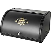 SOTECH Bread Box Vintage for Kitchen Food Grade Light-weight Metal Style Container for Storage Bin Countertop Keeper with Rol