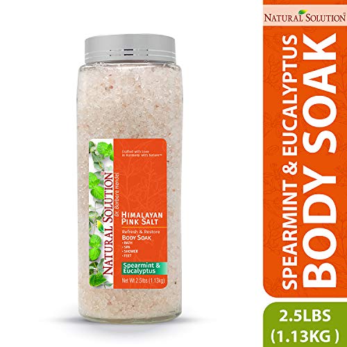 Natural Solution Pink Salt Body Soak With Eucalyptus & Spearmint,Natural Body Soak To Detoxify and Clean Body – 2.5 lbs