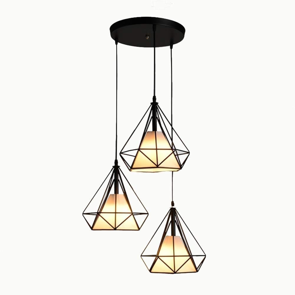 LC-Kwn Luz Pendiente con la Cortina de la Jaula, 3-Luces Colgantes