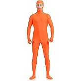 ATHX Men's and Women's Spandex Open Face Bodysuit Costume Adult Stretchy Halloween Cosplay Body Suit Zentai Suit Outfits