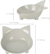 Cotill Cat Bowls Set of 3 Anti-Slip Grey Black White Multi-Purpose view 2